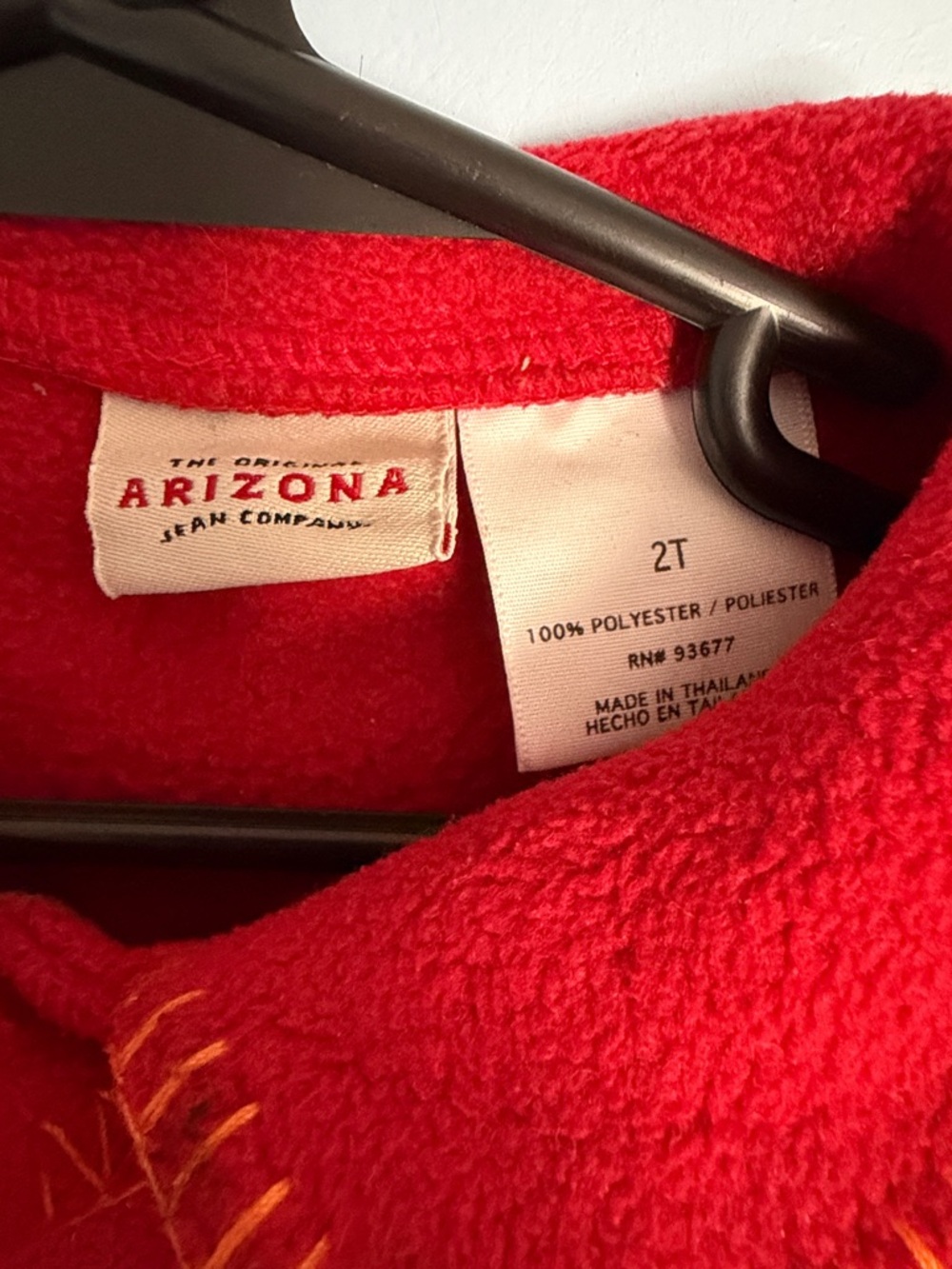Red Embroidered Button-Up Cardigan with Pockets - Picture 2 of 3